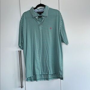 Brooks Brothers Green Striped 100% Cotton Shirt Polo XL VGUC